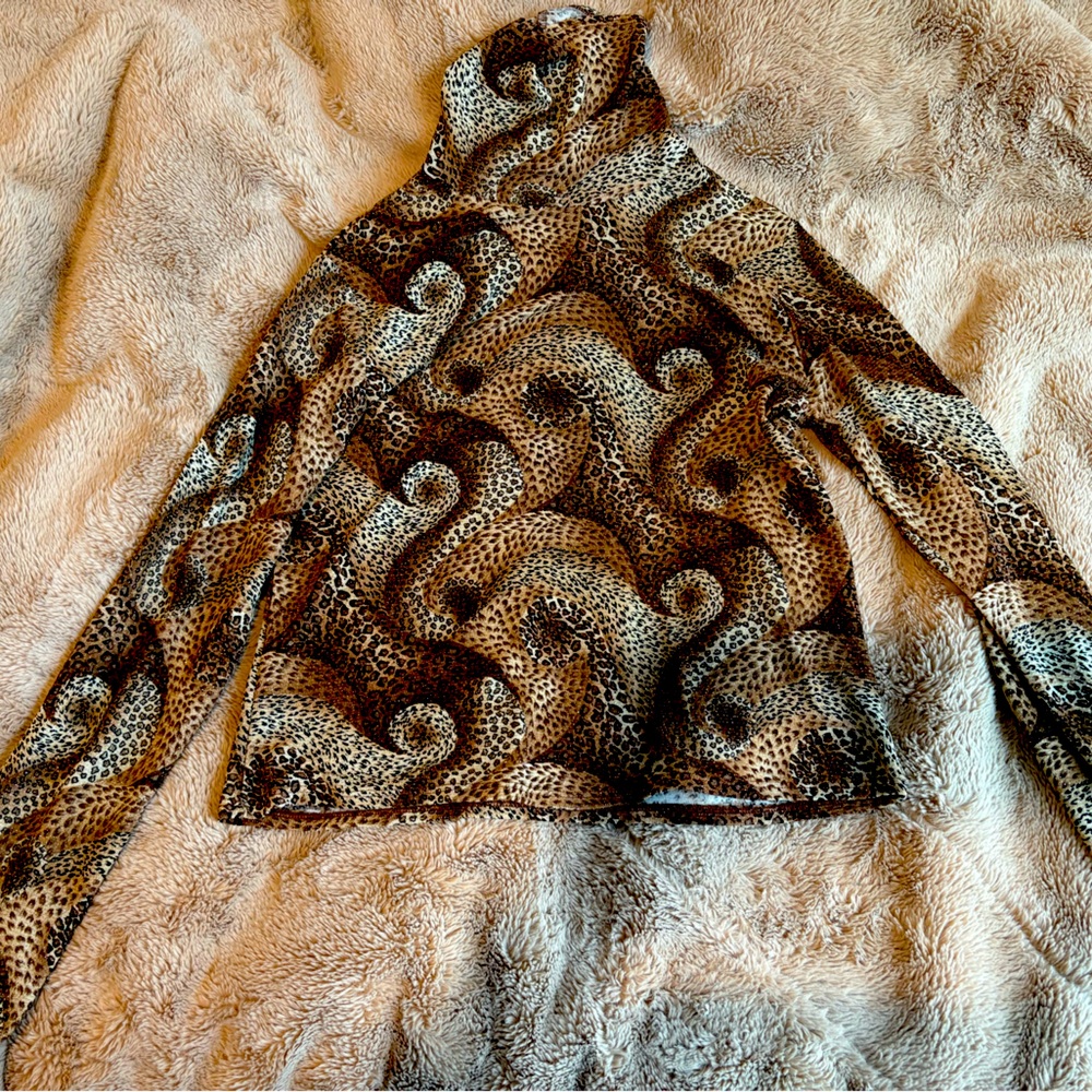 Brown Mock Neck Top